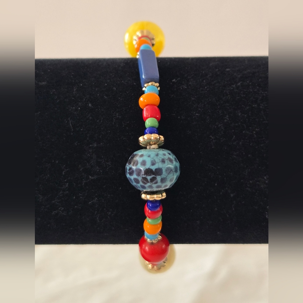 Murano Multicolor Beaded Bracelet - Picture 2 of 10